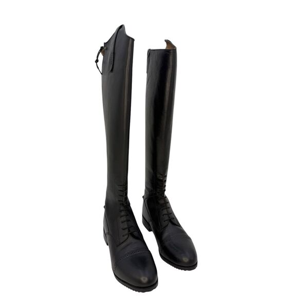 Ovation Ladies Gold Pro Black Field Tall Riding Boots, Size 8.5 Regular - Picture 1 of 10